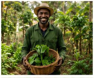 Farmer holding produce
